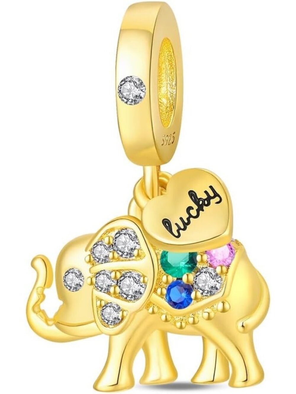 Women's Gold Elephant Butterfly Charms For Pandora Bracelets Dangle Pendants